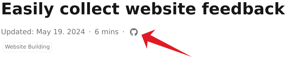 A title on my website with the edit on github button highlighted