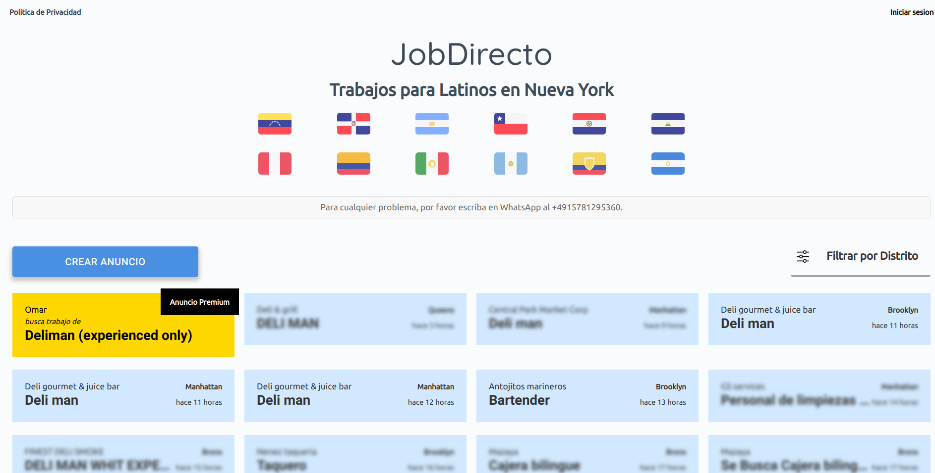 JobDirecto homepage